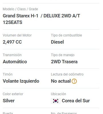 2016 Hyundai Grand Starex DELUXE 2WD A/T 12SEATS